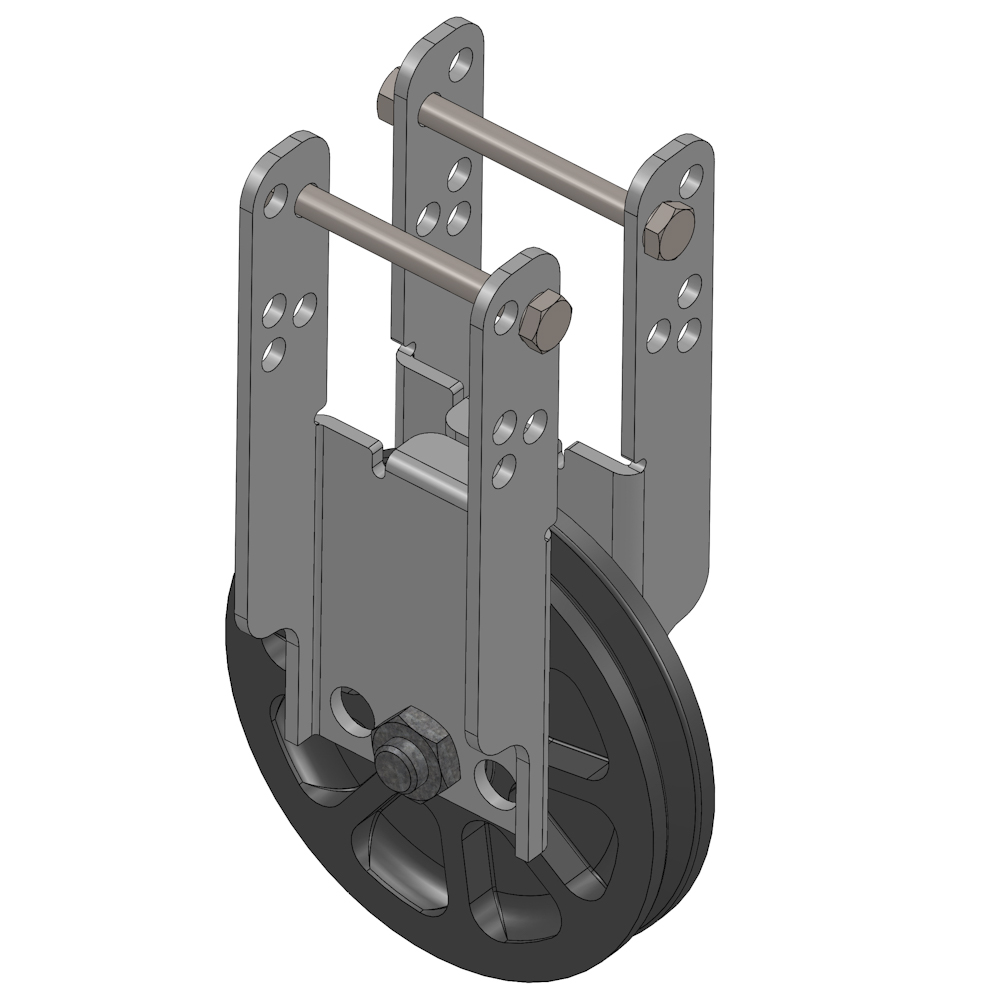 Cable pulley 100 with universal clamp 50.50