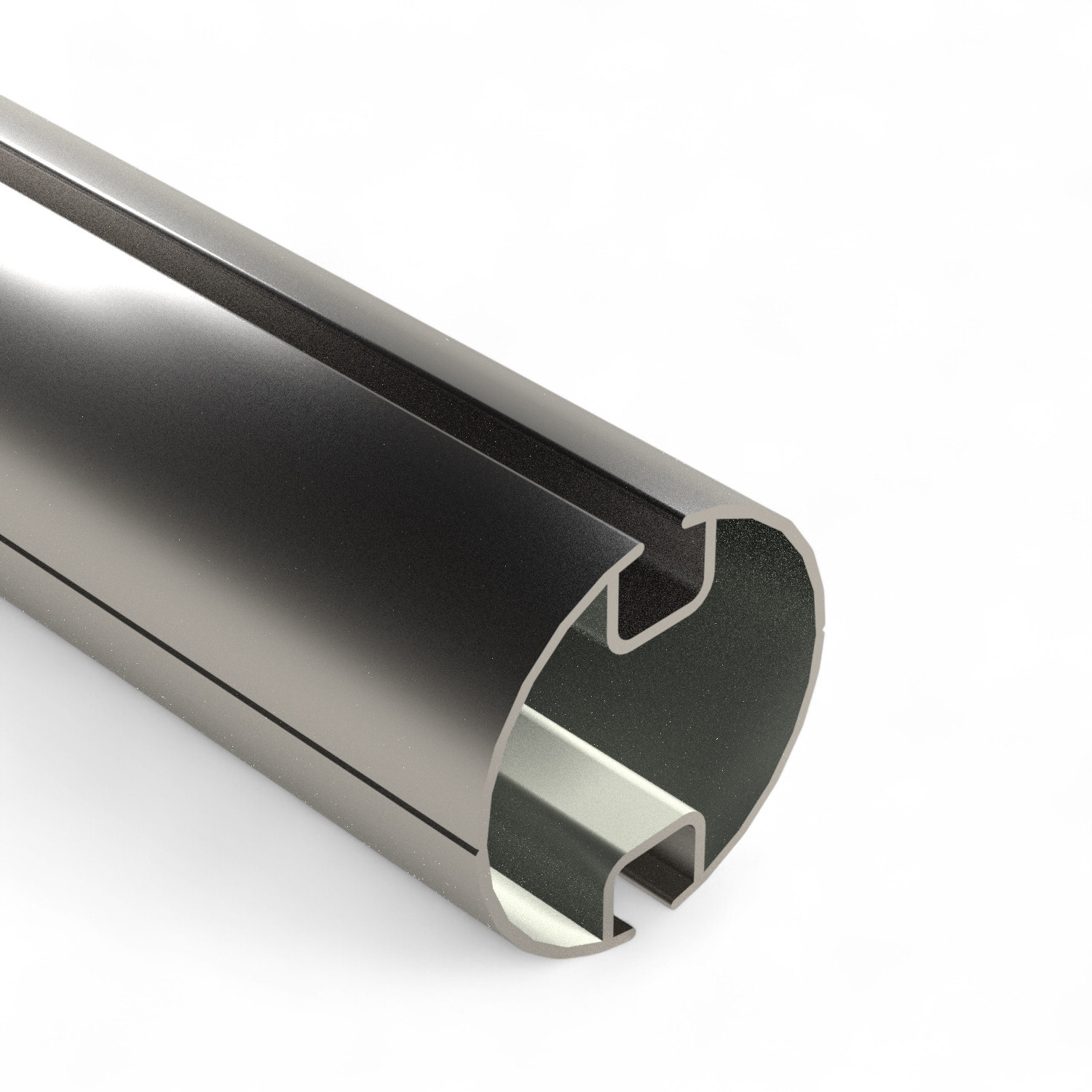 Al. tube for roll up curtains 50mm Type 2 L=6,40mm - 2 grooves Al. tube for roll up curtains 50mm Type 2 L=6,40mm - 2 grooves