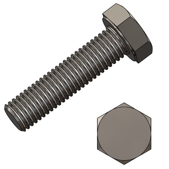 Bolts M 6 x 35 steel galv. DIN 933 - PU = 100 pcs