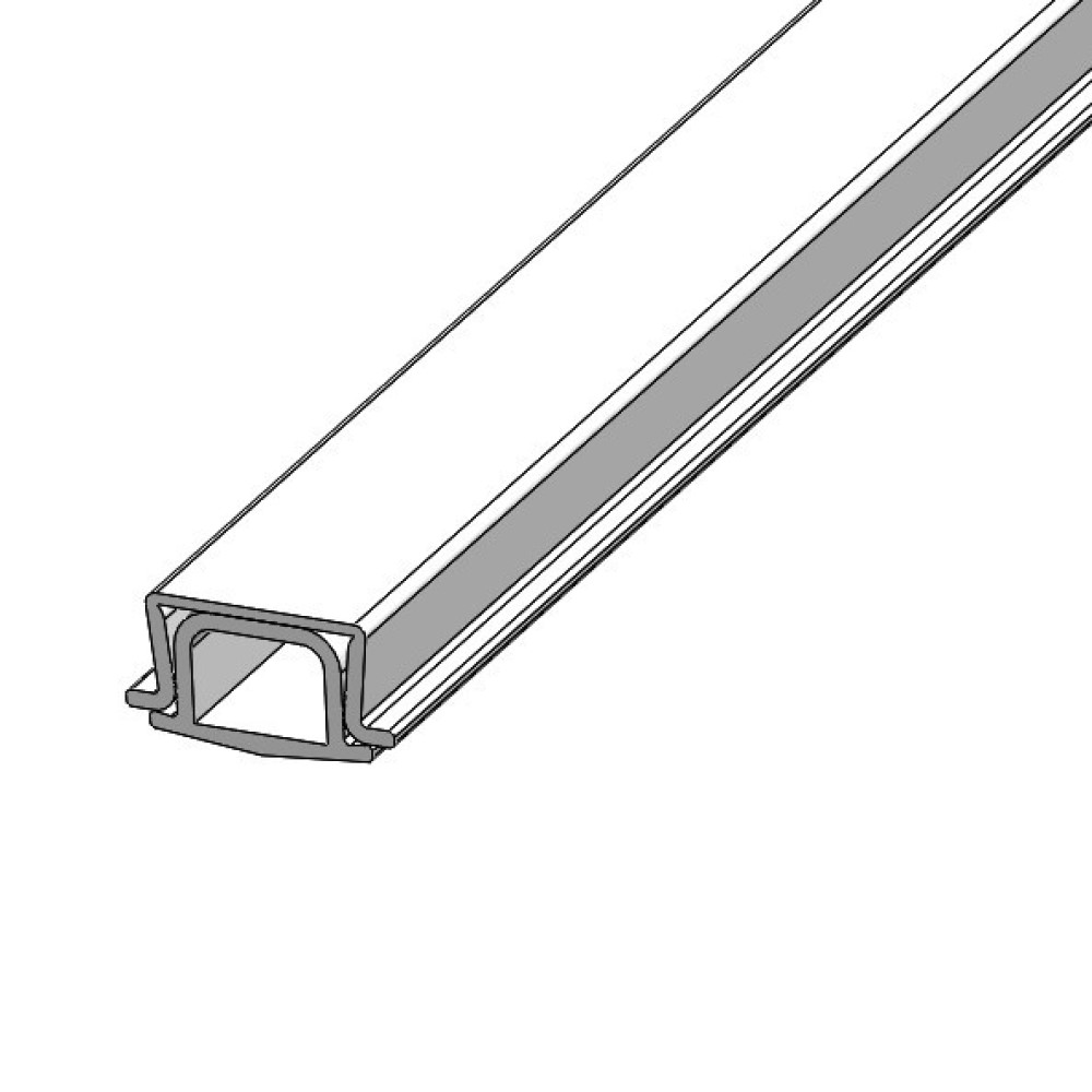 Clamping strip, PVC - 2-parts, L=2 m - PU = 70 pcs
