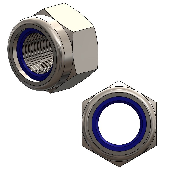 Nylock-nuts thin M 6 steel galv. ISO 10511 - PU = 100 pcs