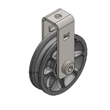Cable Pulley 75/8 with clamp - double ball bearing