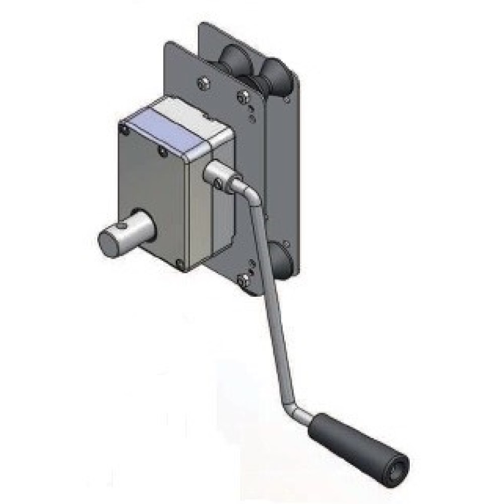 25000505_Handantrieb_r5.jpg Manual gear - with sliding guide for rolling plastic film - guide for pipes diameter 27/32/33