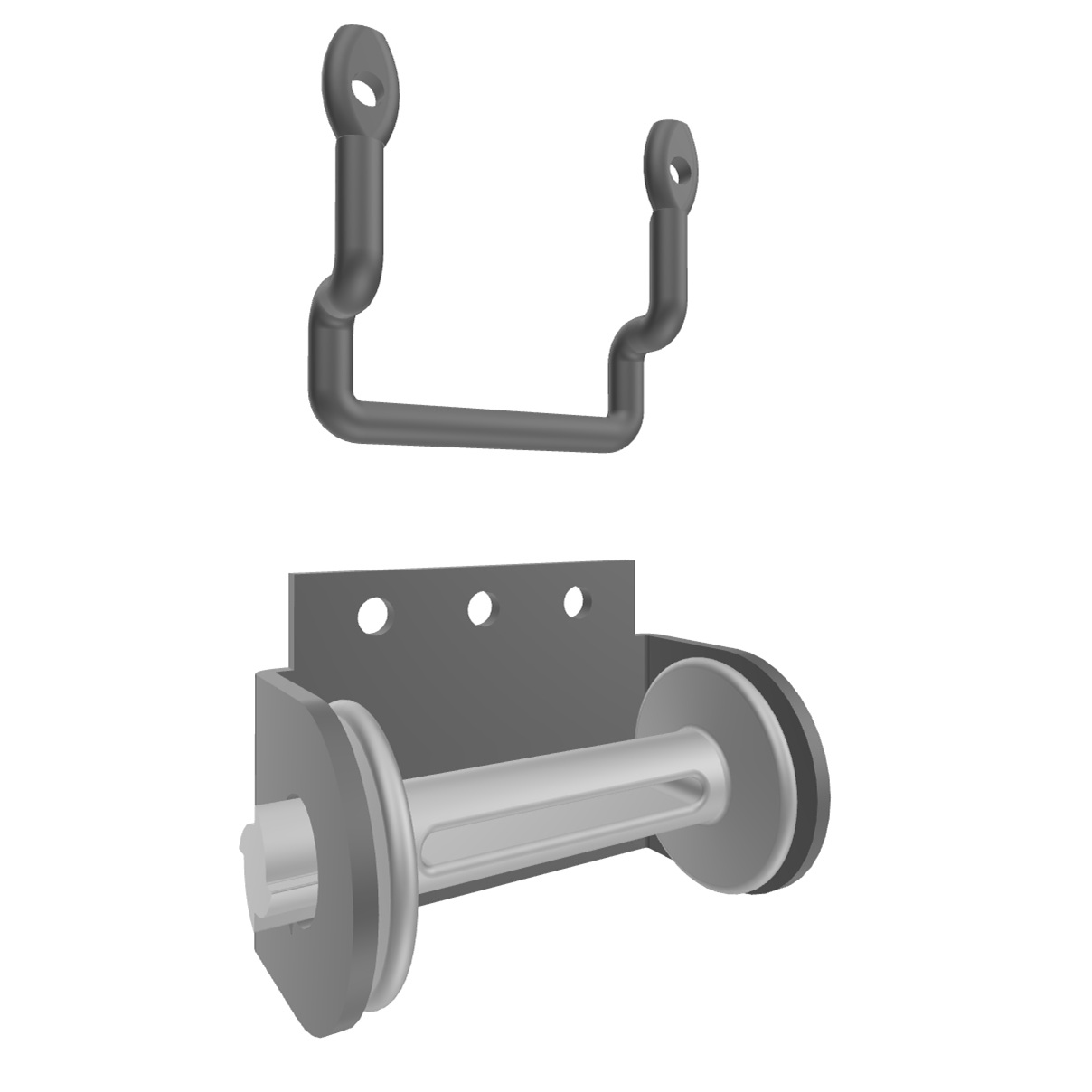 Strap tensioner set consisting of tensioner and strap holder
