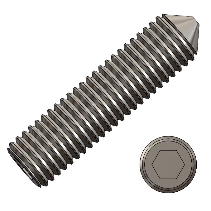Headless screws Bolts M 8 x 10 steel galv. DIN 916 - PU = 200 pcs