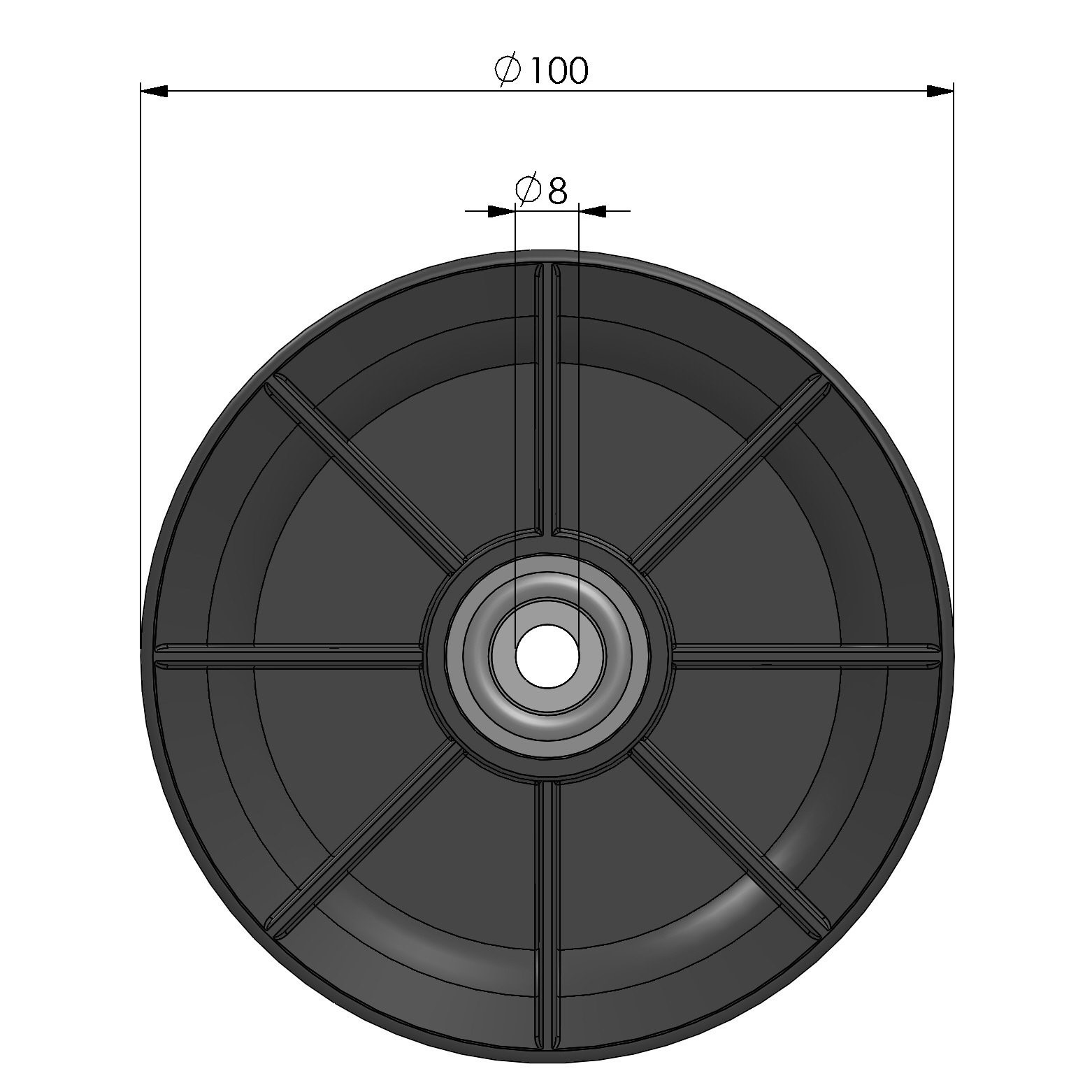 Cable pulley 100 for wires until 20 mm - PU = 1 pcs Cable pulley 100 for wires until 20 mm - PU = 1 pcs